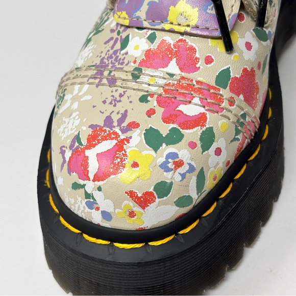 NEW! DR MARTENS Sinclair Floral Mash Up Leather Platform Boots - Picture 10 of 12